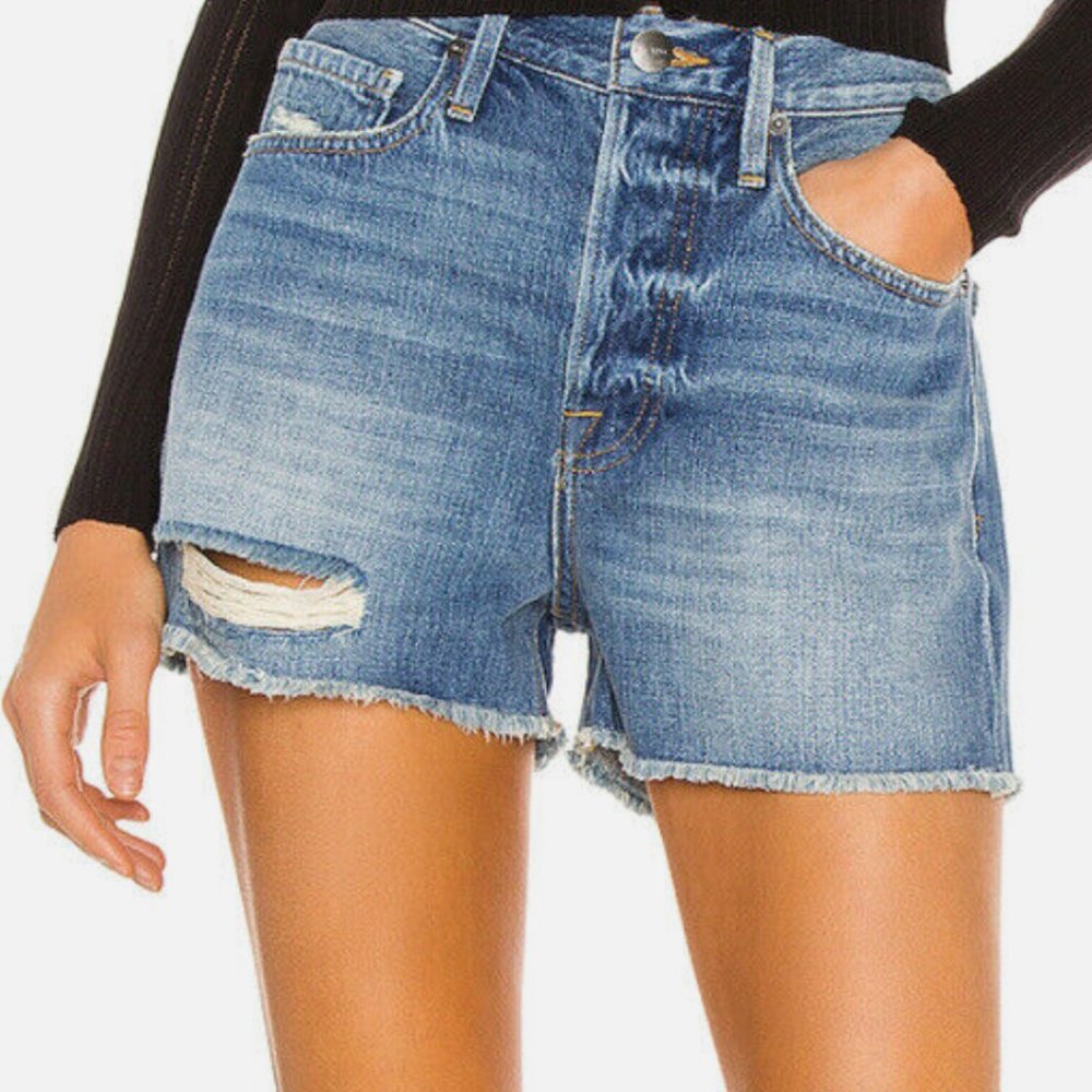 Frame Heritage Le‎ Vintage Short Size 23 Cut Offs Button Fly Distressed Denim